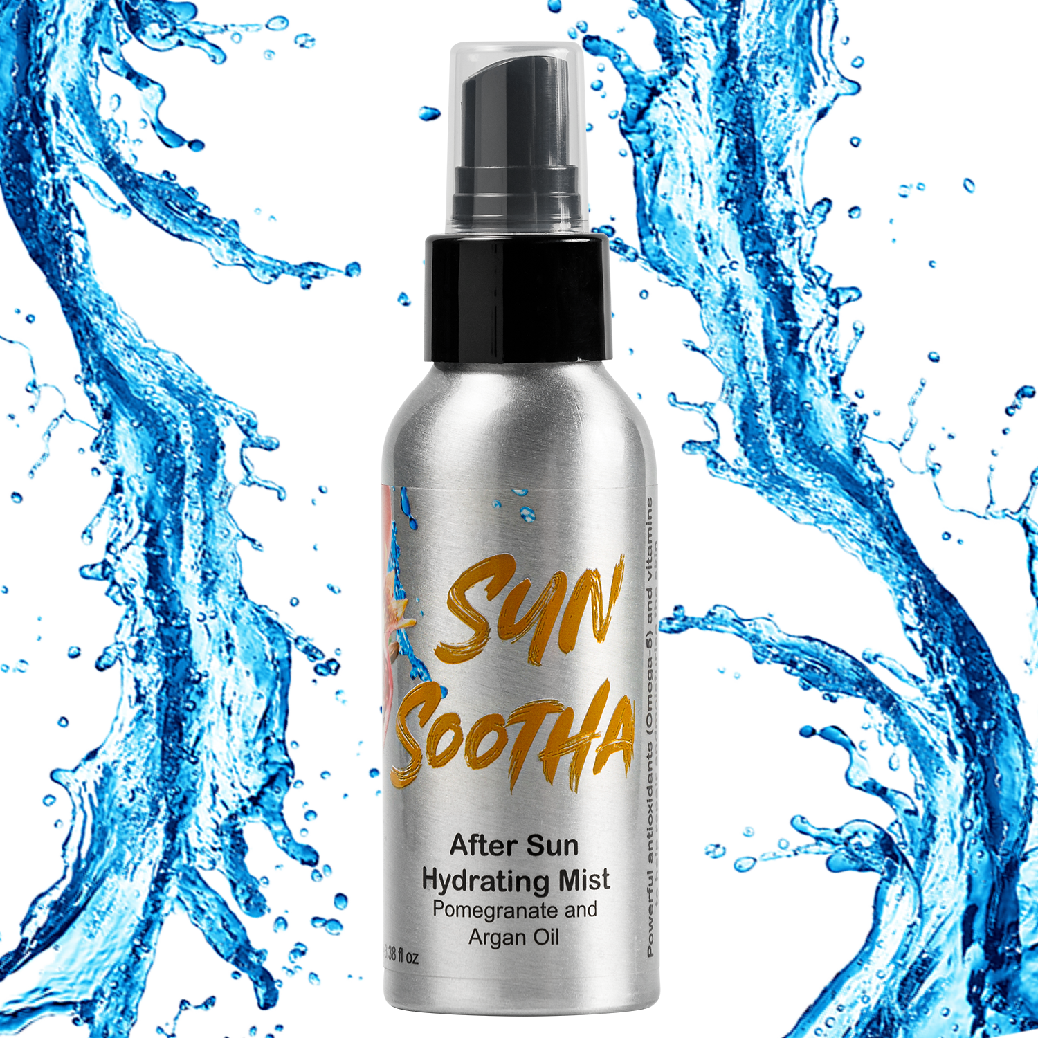 SunSootha AfterSun Mist for sunburn recovery and sunburn soothing. In a mist bottle for easier application. 